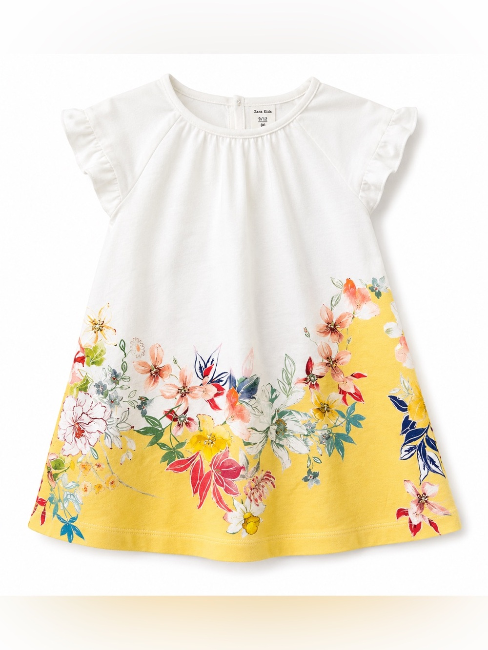 Zara Baby Girls Floral Dress Size 18-24 Months Cotton Sleeveless Spring Summer